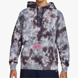 Nike Spacewave Hoodie Sweatshirt Mens Gray Tie Dye Splatter Pullover